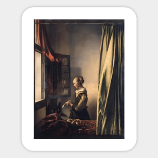 Johannes Vermeer - Girl Reading A Letter By An Open Window 1659 Sticker